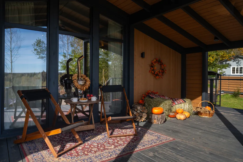 Дом с чаном и сауной у леса.