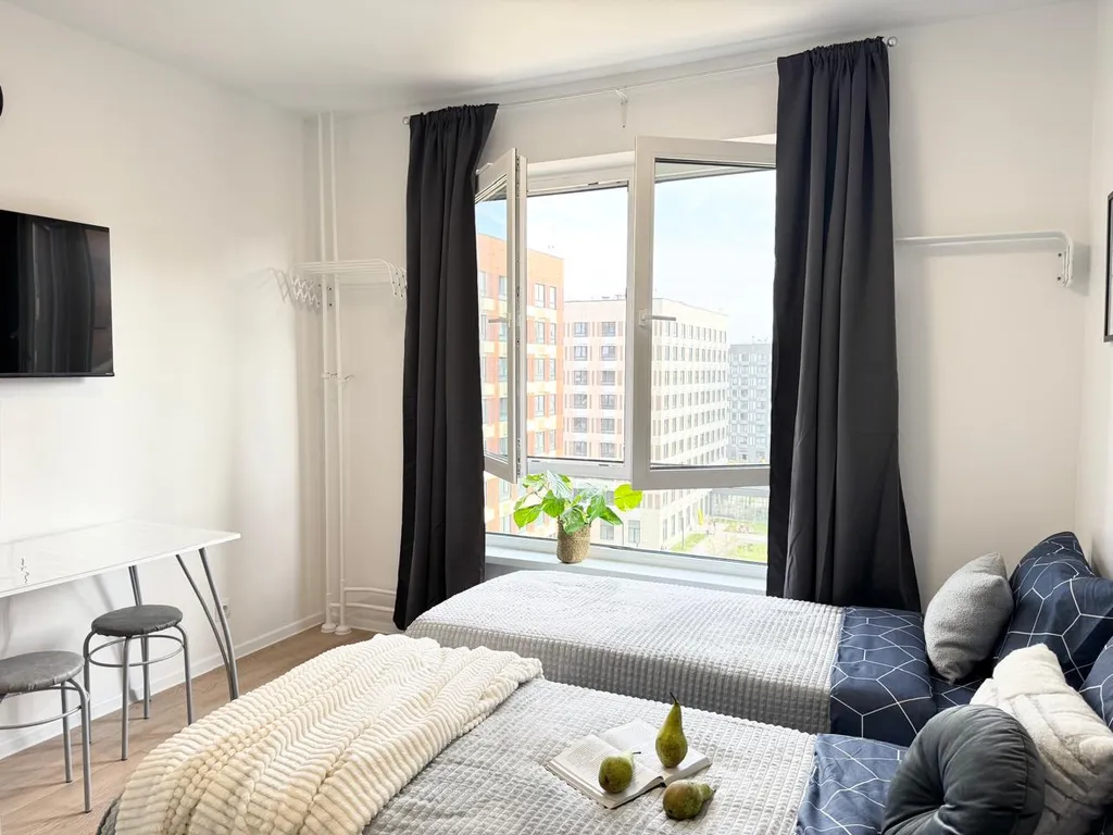 Студия с тремя раздельными спальными местами