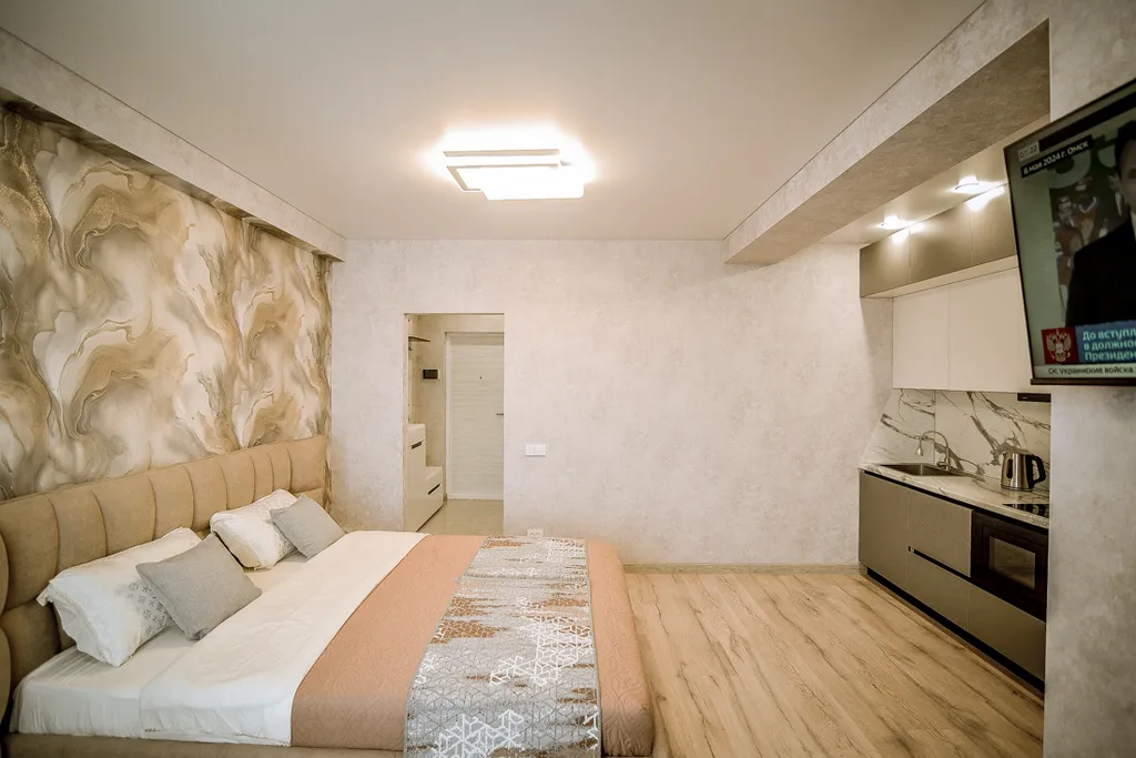 Уютная студия с красивым видом на город