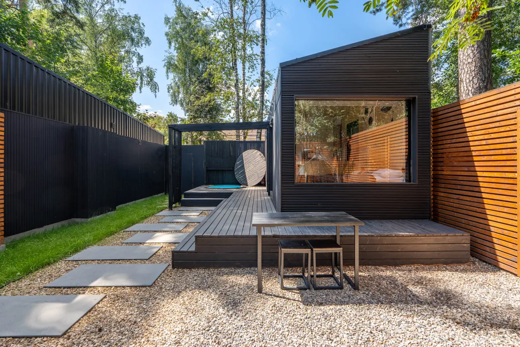 Ультрасовременный домик для отдыха вдвоем с сауной, купелью, мангалом