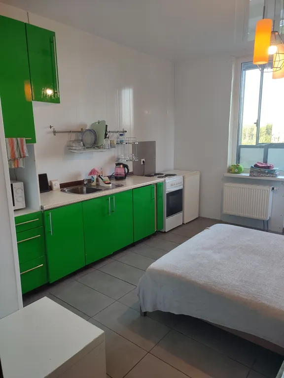 Студия в современном новом доме на проспекте Строителей