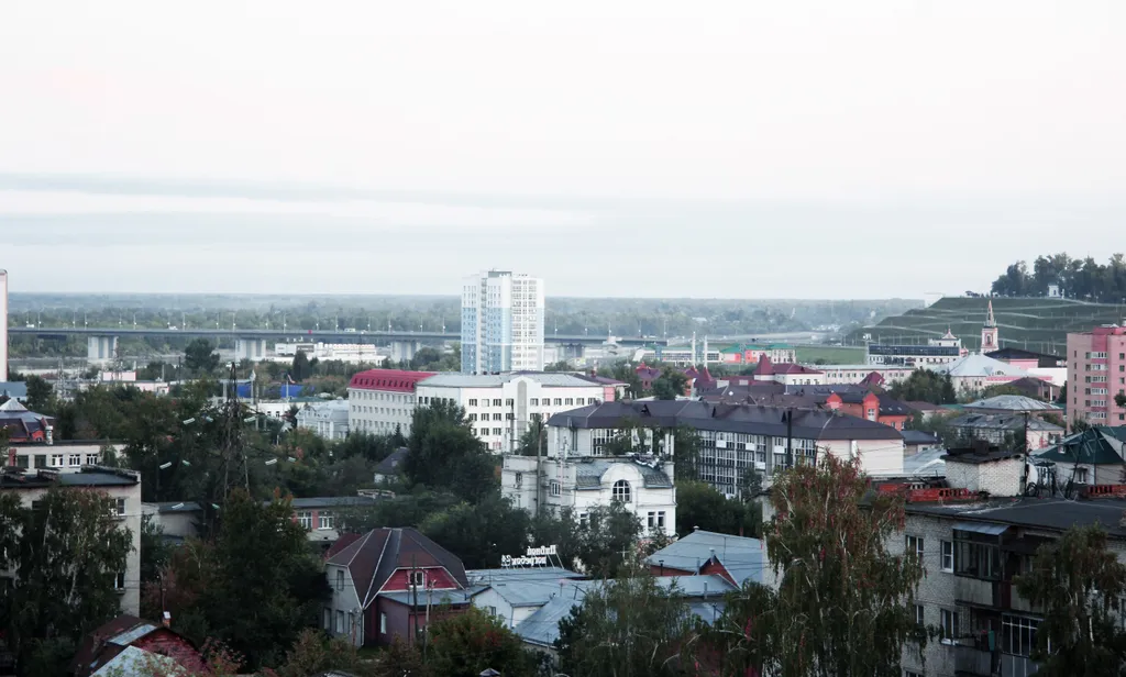 Уютная студия в центре города с красивым видом из окна