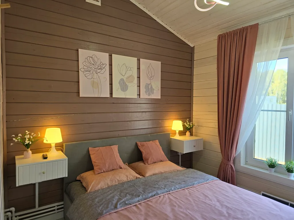 Уютный дом с баней у березового леса