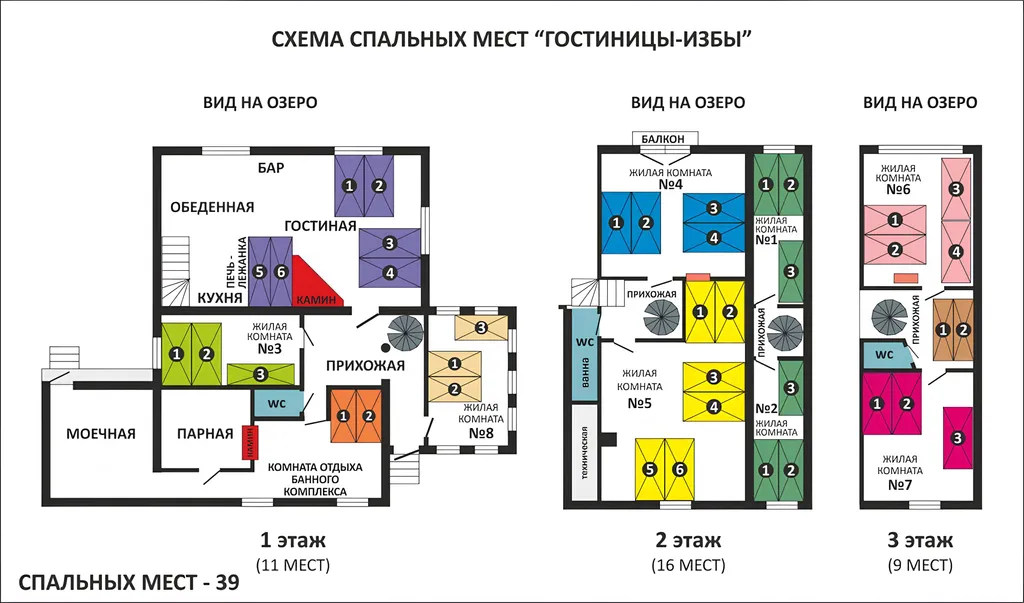 Рубленый дом-усадьба в лесу на берегу озера
