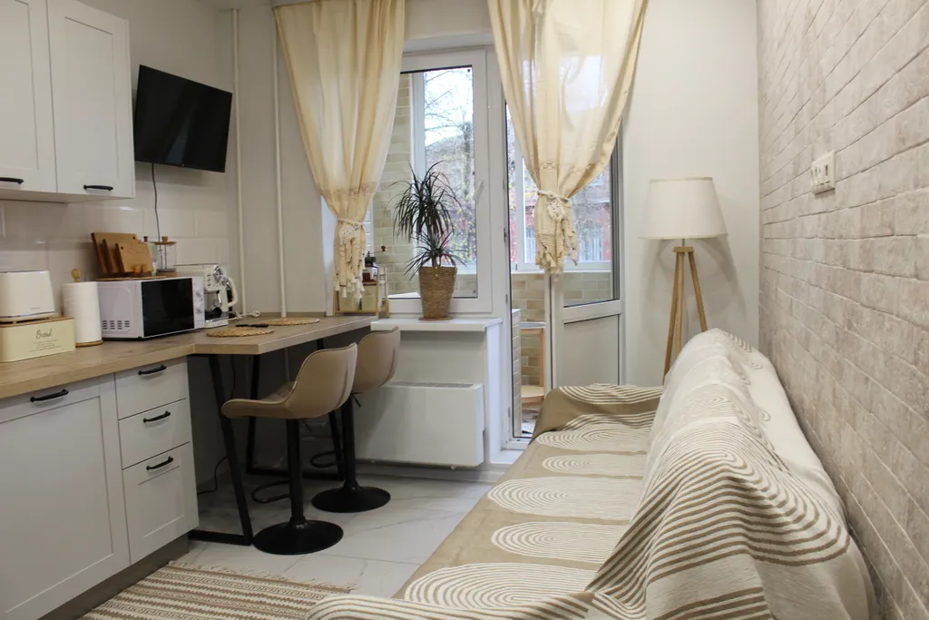 Апартамент Сканди с балконом и отдельной спальней