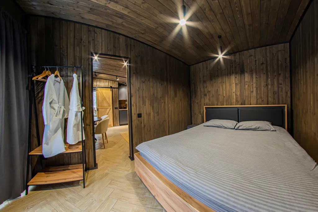 Вилла в сосновом лесу с чаном и баней