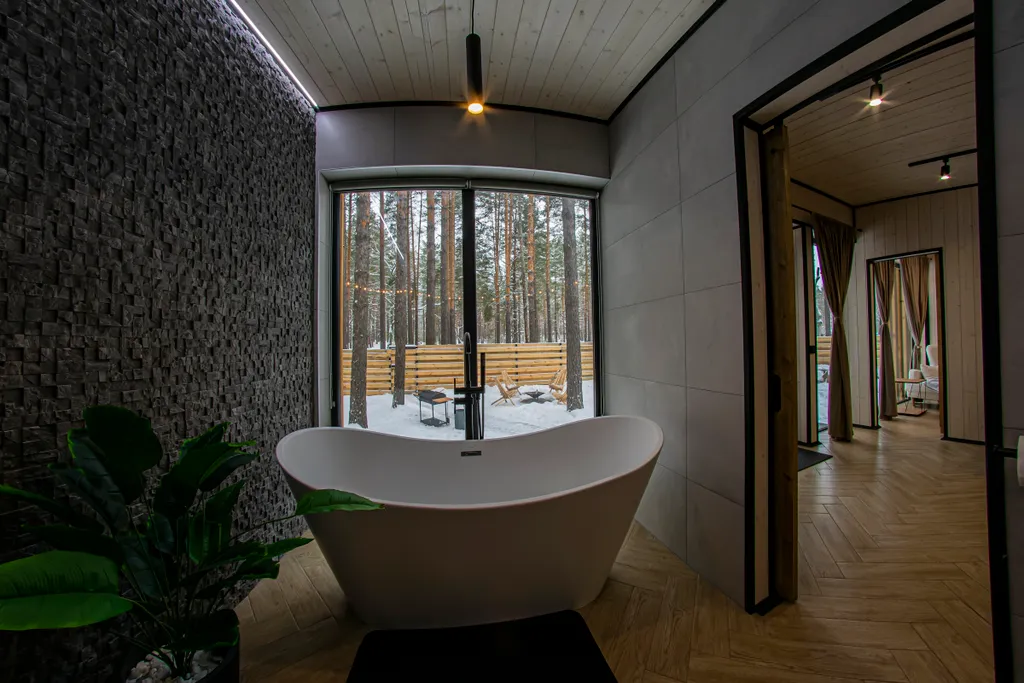 Вилла в Сосновом лесу с чаном и баней