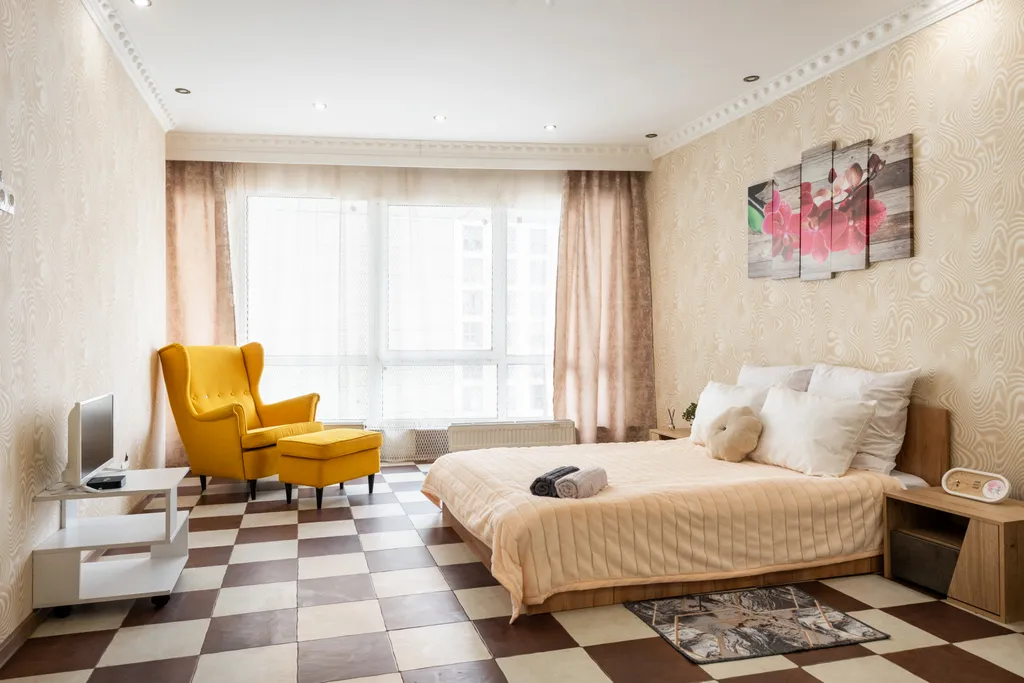 Уютная студия в ЖК комплексе бизнес класса с панорамными окнами