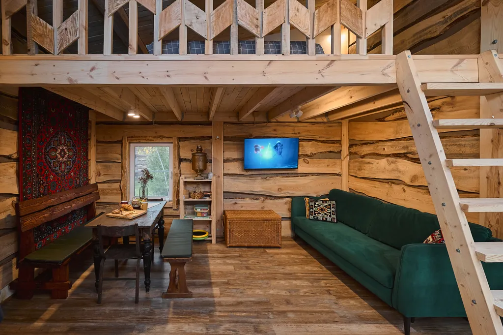 Уютный дом с баней и чаном в лесу