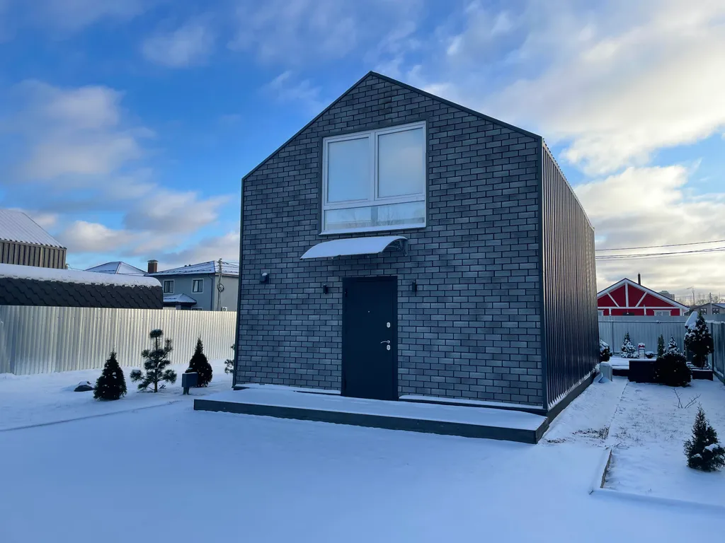 Дом в стиле БарнХаус с тёплым бассейном