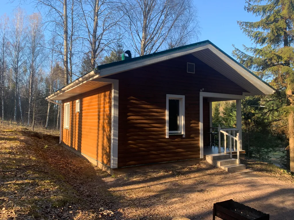 Дом-студия с сауной, камином и зоной барбекю на хуторе в Карелии