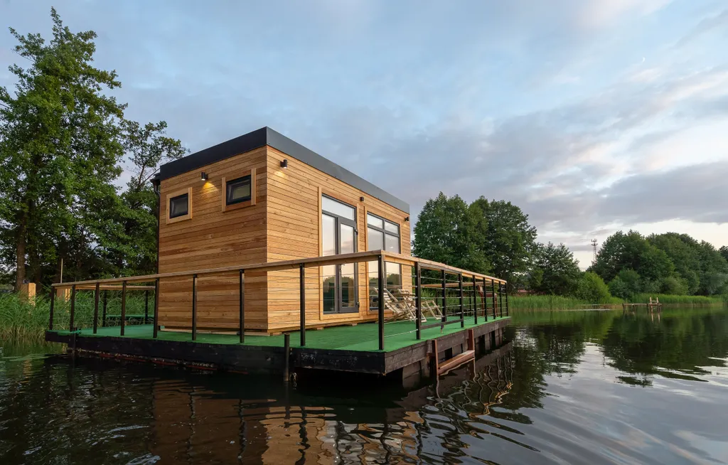 Дом на воде на озера Таир