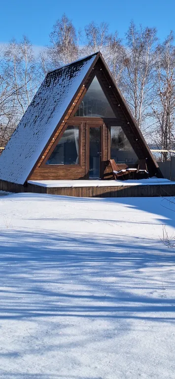 Коттедж A-frame домик с видом на горнолыжку — аренда посуточно в Хвалынск