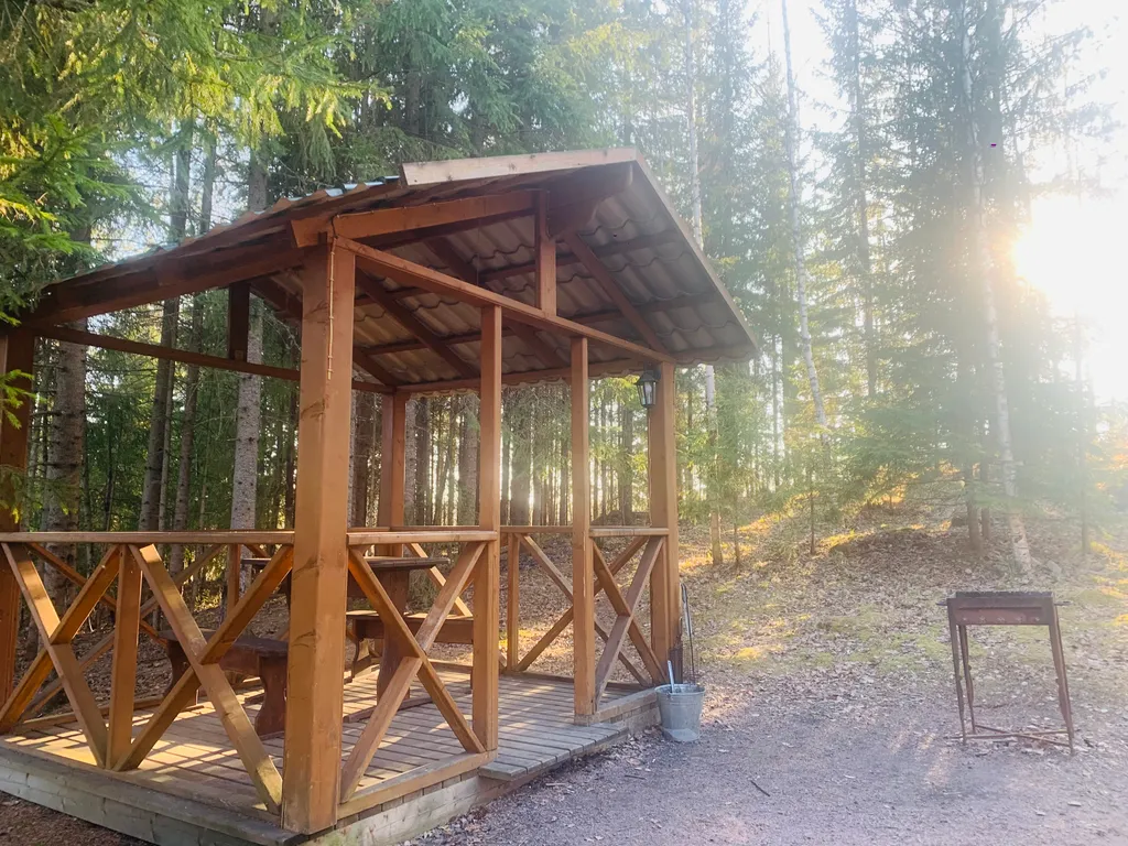 Дом-студия с сауной, камином и зоной барбекю на хуторе в Карелии