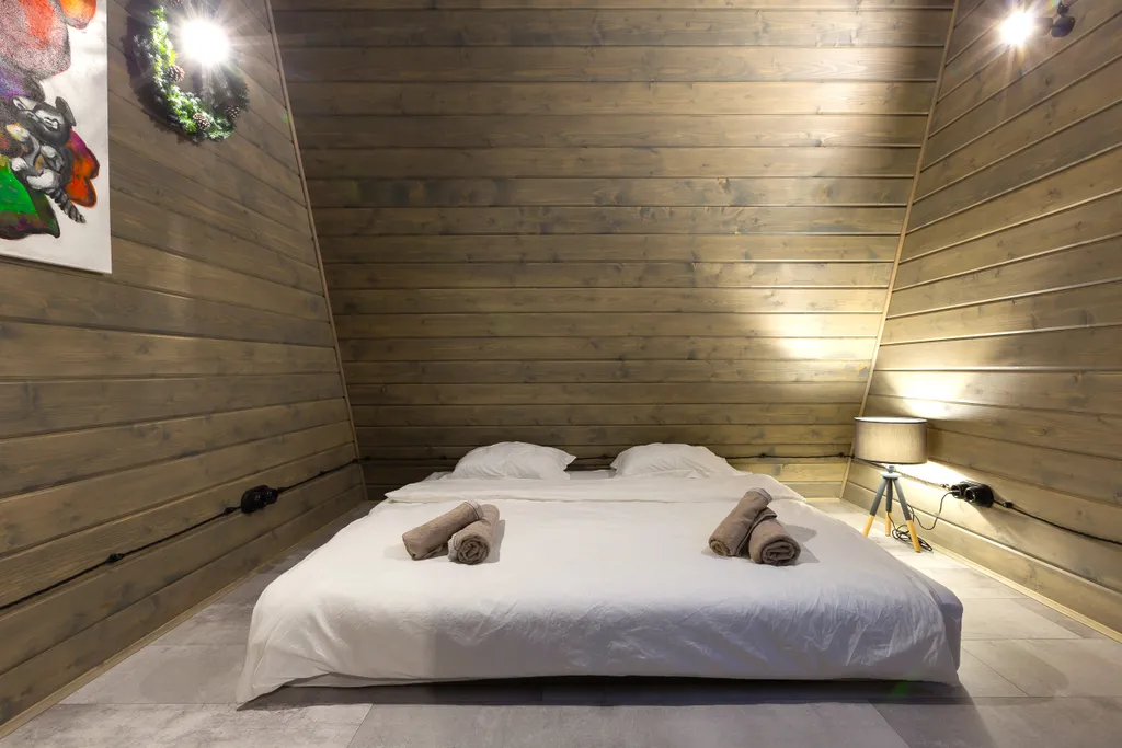 Домик A-Frame с купелью и баней 100 м2