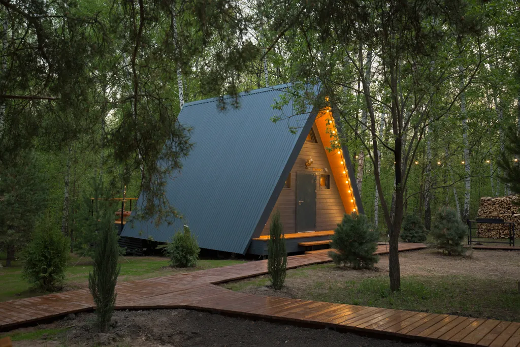 Глэмпинг Krona camp (Дома A-frame в лесу) 40 км от Уфы