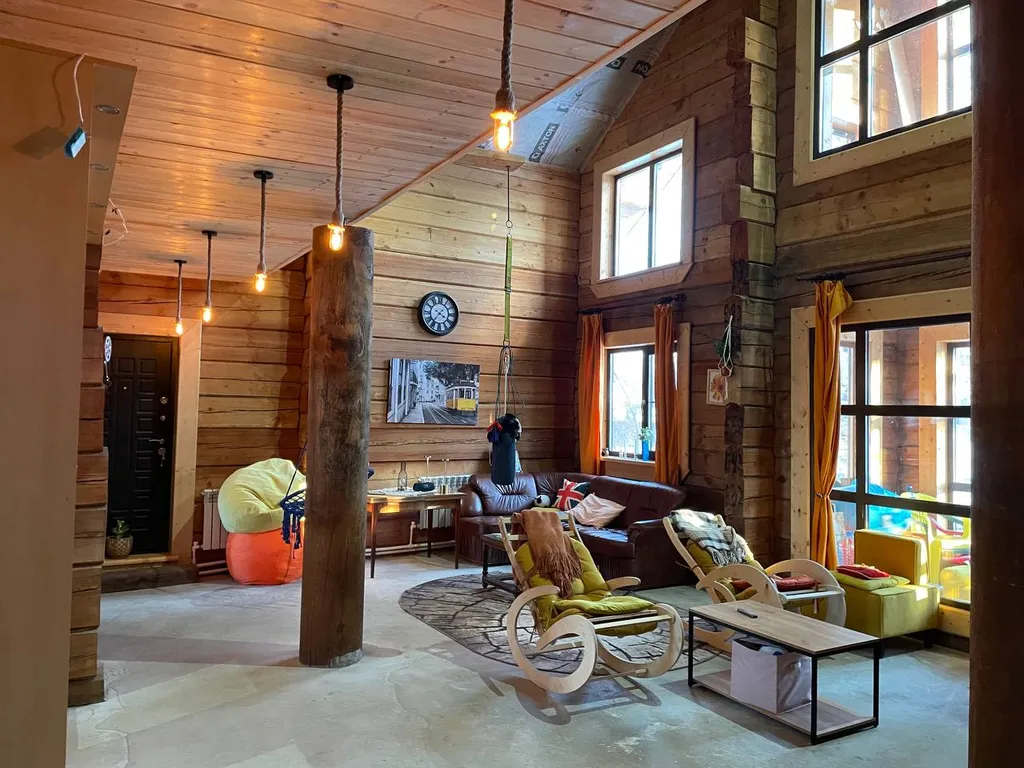 Атмосферный уютный экокоттедж из кедра с прудом