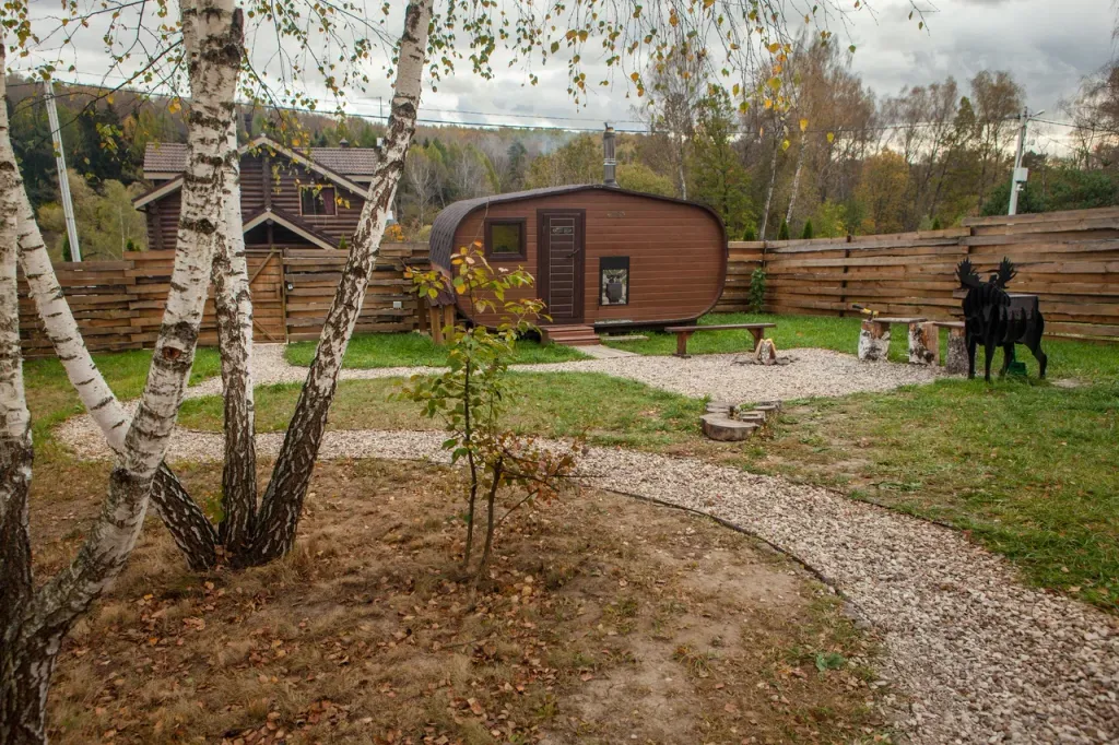 Барнхаус ВЕСНА с камином и баней