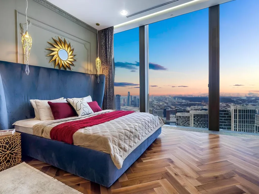 Квартира Квартира Sky City Moscow Уютная Студия на 43 этаже с видом на закат! Lux дизайн — Москва