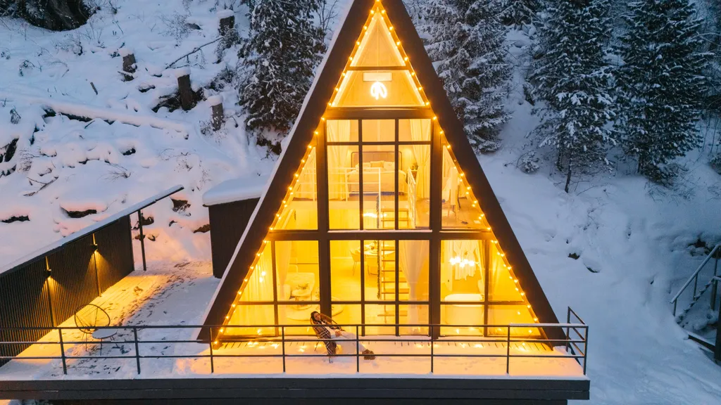 Villa Roma Телецкое - панорамный А-фрэйм 3 с видом на горы и озеро