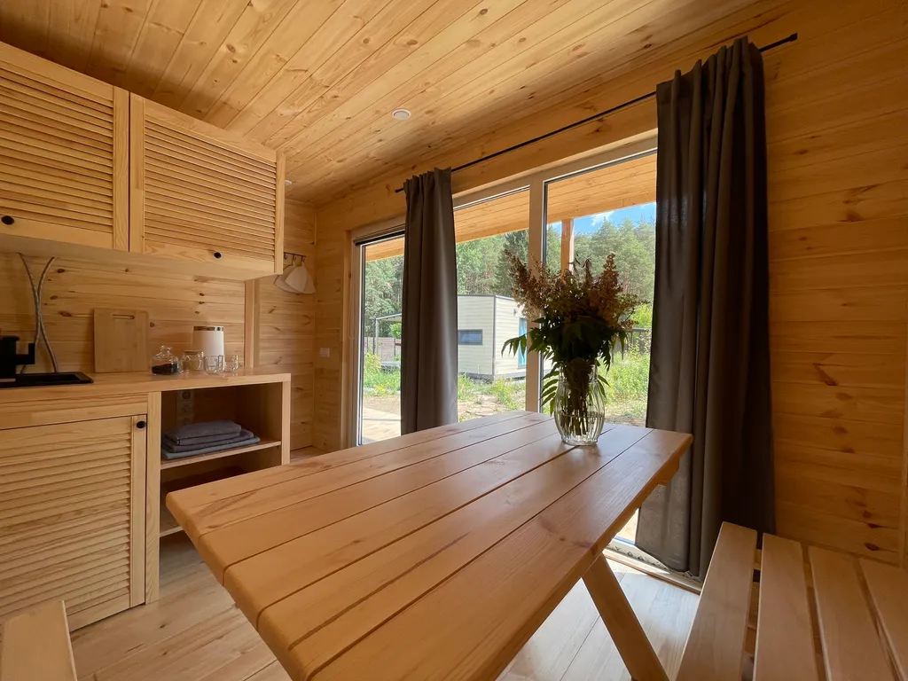 Дом с баней у леса