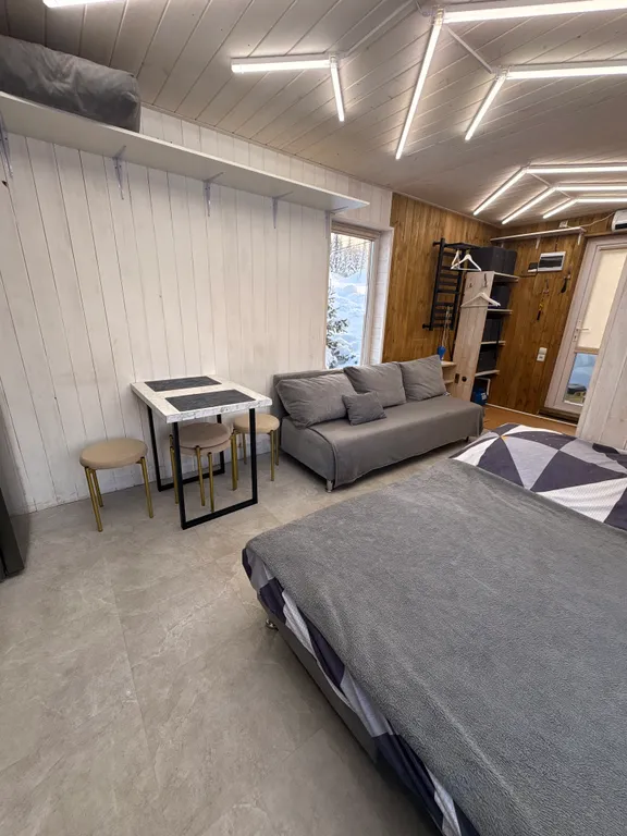 Дом с видом на горы в елочках