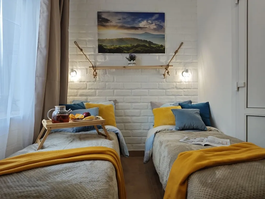 Уютная студия на двоих гостей с кроватью-трансформером