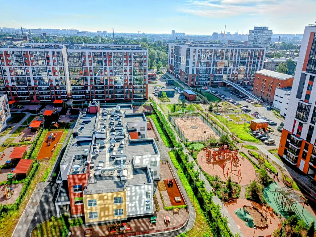 Квартира Квартира Видовая новая студия у метро и парка — Санкт-Петербург