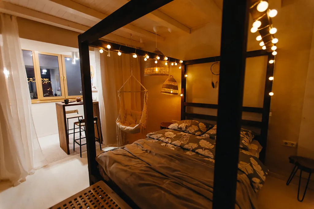 Студия Бали в сердце города, с панорамным видом на город и Волгу