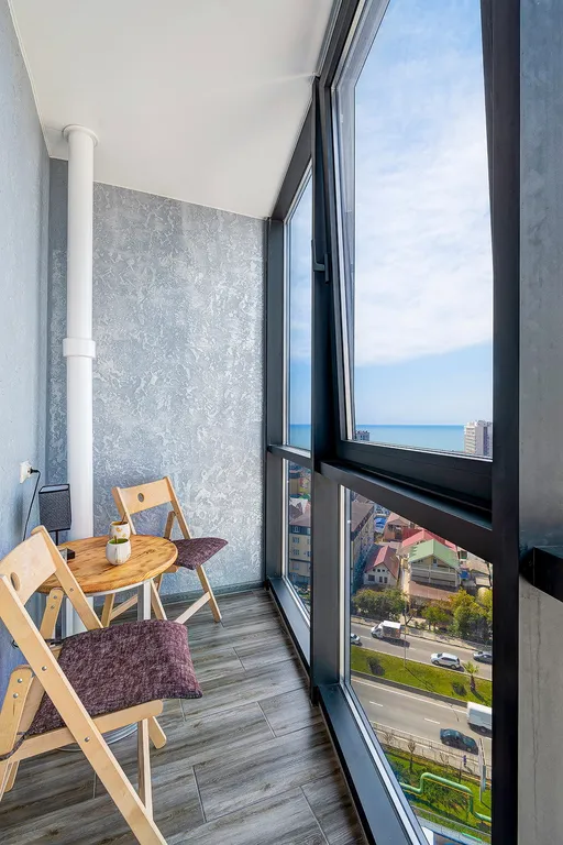 Квартира Квартира Уютная с панорамой на море,балконом, ванной,бассейном на территории ЖК — Адлер