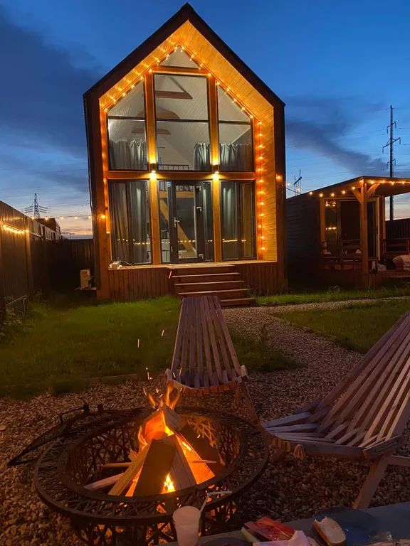 Красивый барнхаус с баней и банным чаном