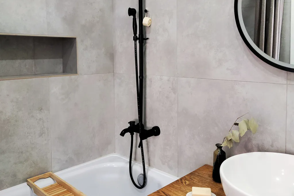 Стильная студия в скандинавском стиле в новом доме в центре города