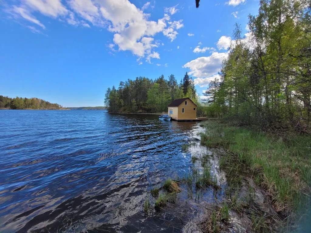 Плавдом Морячка с баней на острове + лодка на веслах