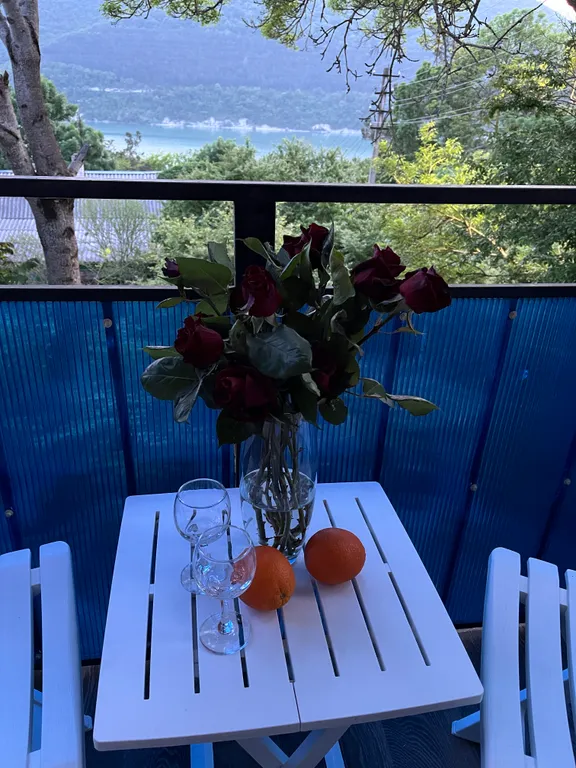 Уютная комната с видом на озеро Абрау