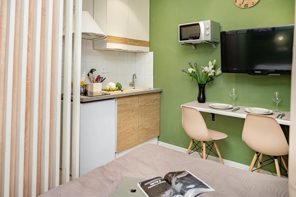 Квартира-студия, 13,7 м², 1 кровать