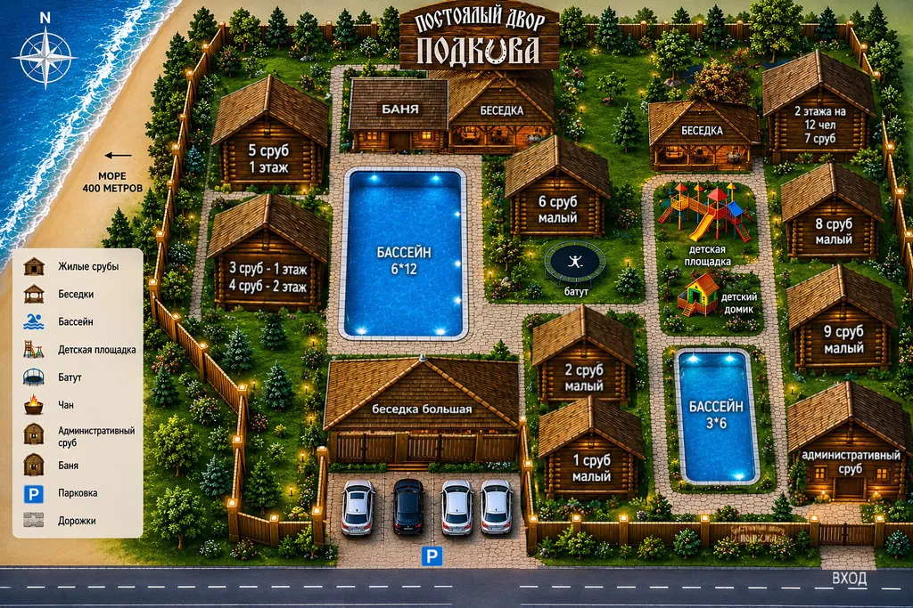 Дом 120m2 — чан, кухня, теплый бассейн