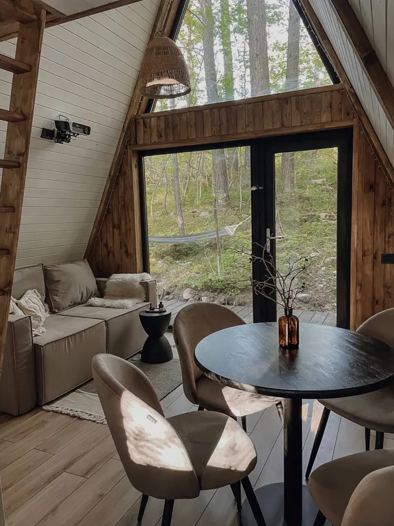 Коттедж Панорамный домик в стиле афрейм на Вуоксе — Кротово