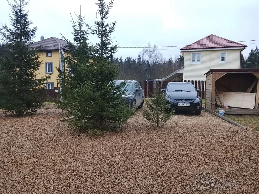 Большой дом А-Фрейм среди молодого елового леса