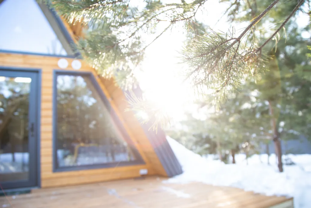 Уютный дом Aframe с банным чаном на дровах