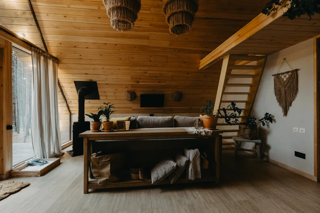 Лодж A-frame №1 в сосновом лесу