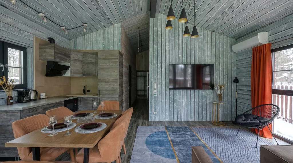 BarnHouse с камином, кондиционером и террасой