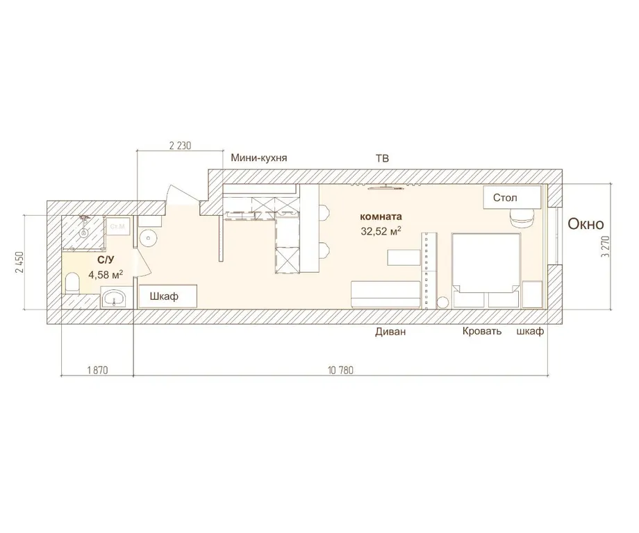 Дизайнерская студия в клубном доме в центре рядом с набережной