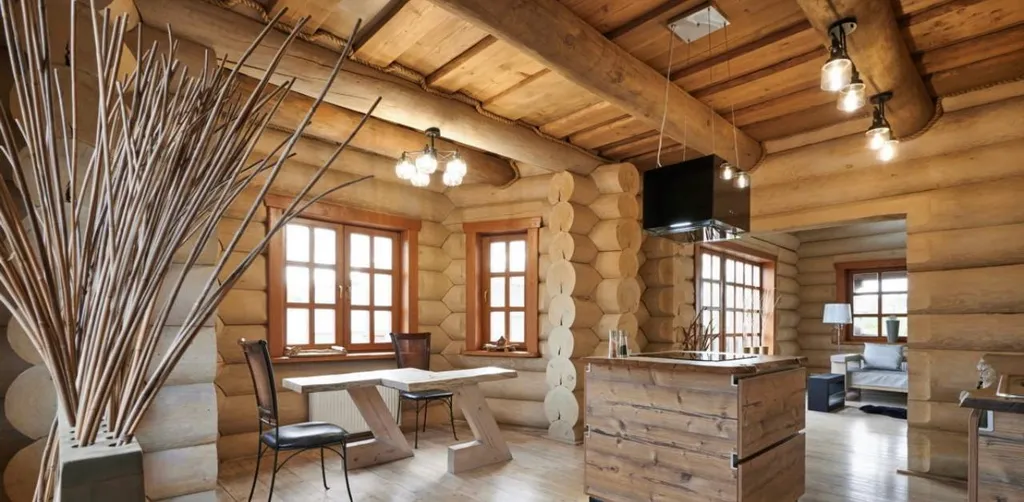 Деревянный коттедж из рубленого соснового бревна