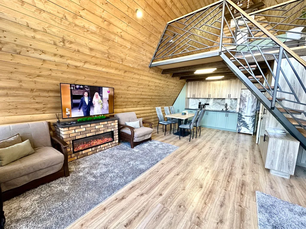 А-фрейм с видом на горы