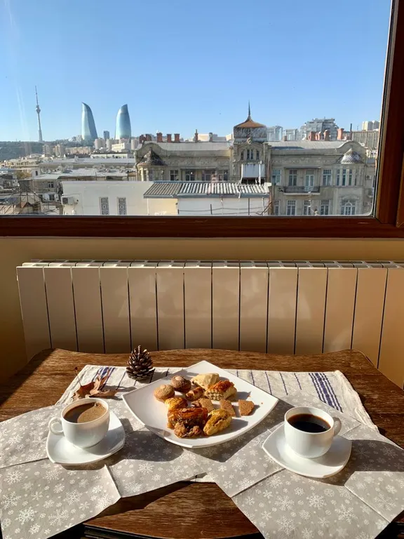 Лофт в центре Баку с видом на парк и Flame Tower