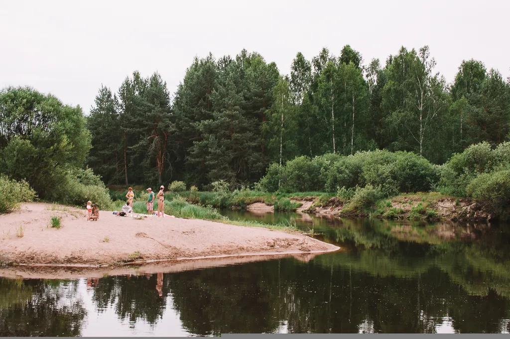 Дом в лесу на берегу реки Пра