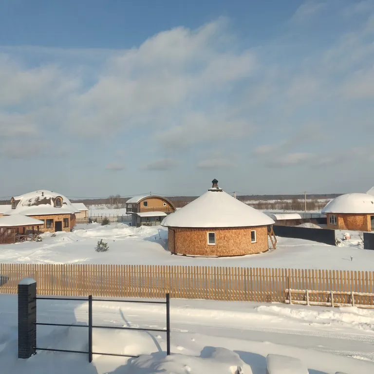 Купольная баня на дровах