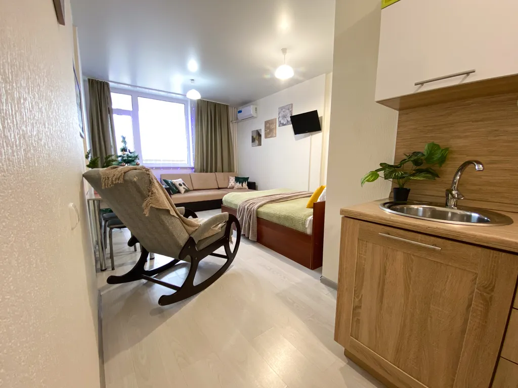 Светлая студия в новом ЖК у парка Молодёжный