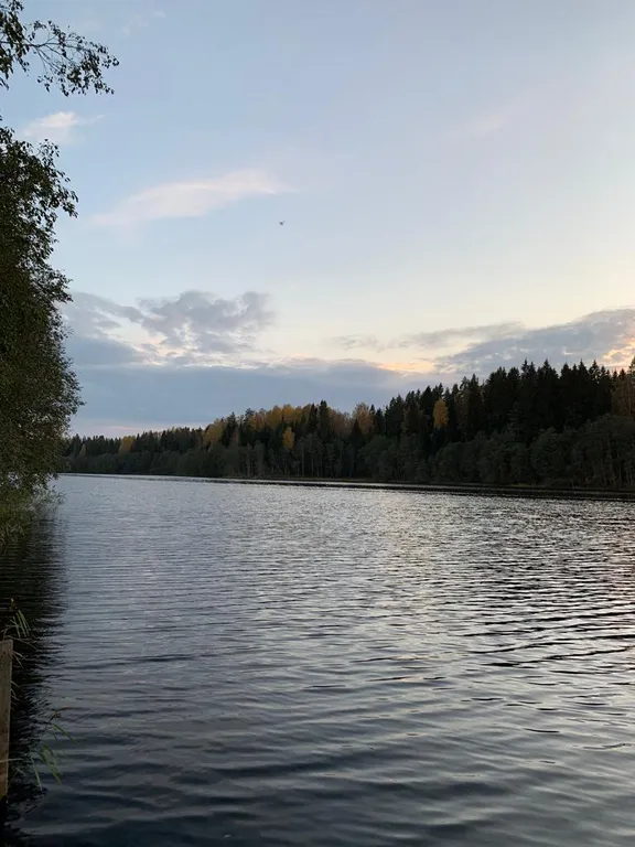 Деревянный дом у озера