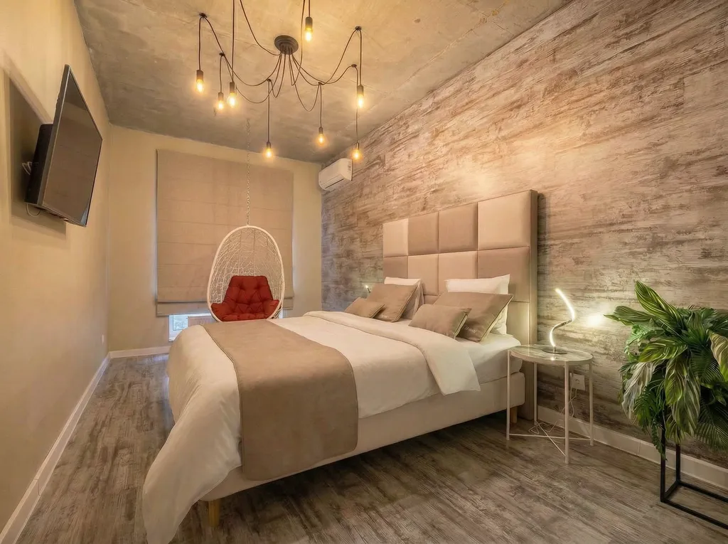 Loft с авторской планировкой, качелью с видом на город в ЖК БОльшом